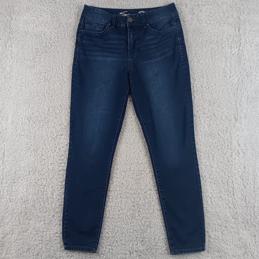 Seven7 Booty‎ Shaper Skinny Jeans Pride Wash Dark Blue High Rise Womens Size 8